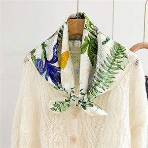 MaraSilk Pure Mulberry Silk Scarf Square Crepe Satin MS53-3