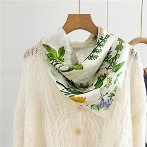 MaraSilk Pure Mulberry Silk Scarf Square Crepe Satin MS53-4