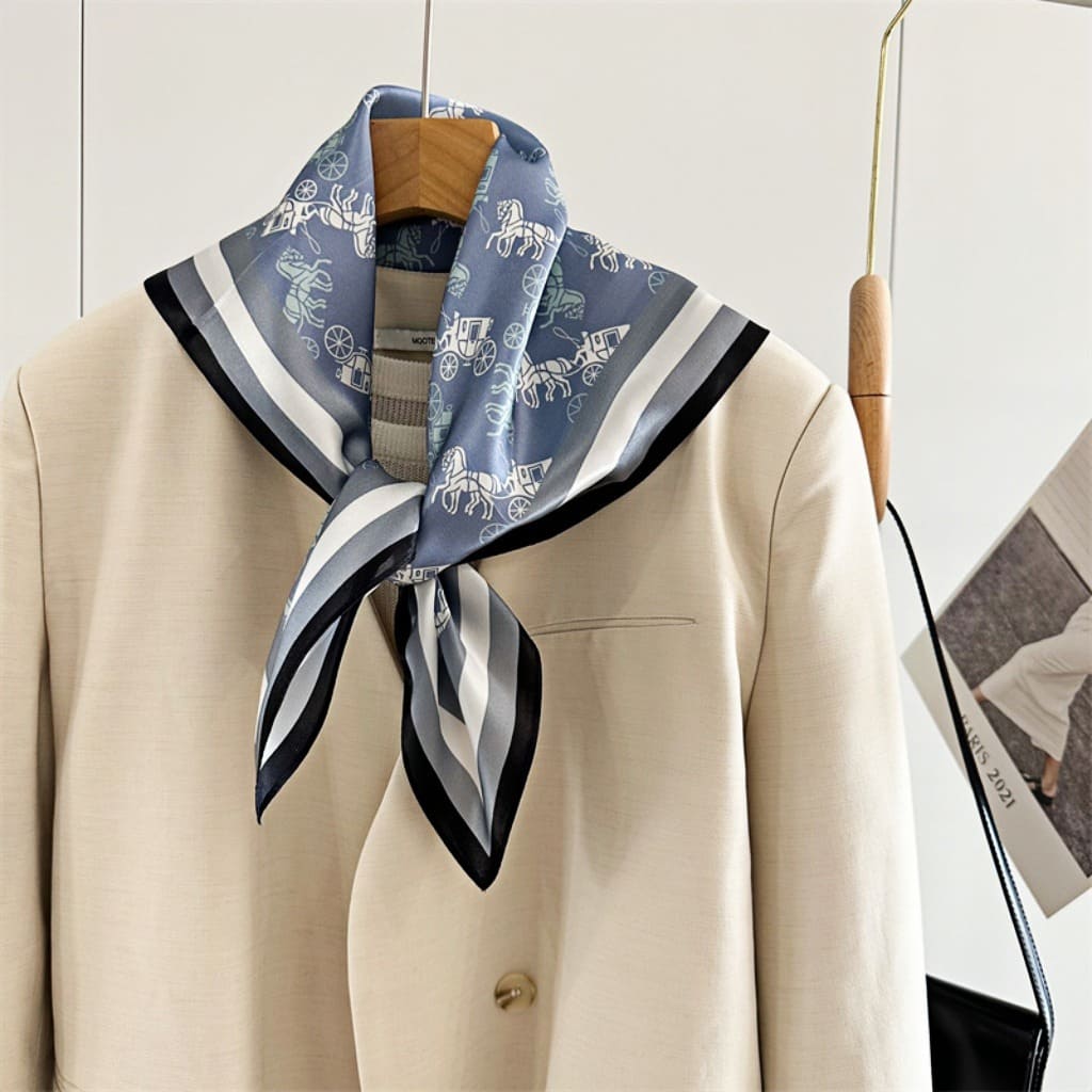 MaraSilk Pure Mulberry Silk Scarf Square Crepe Satin MS53-48