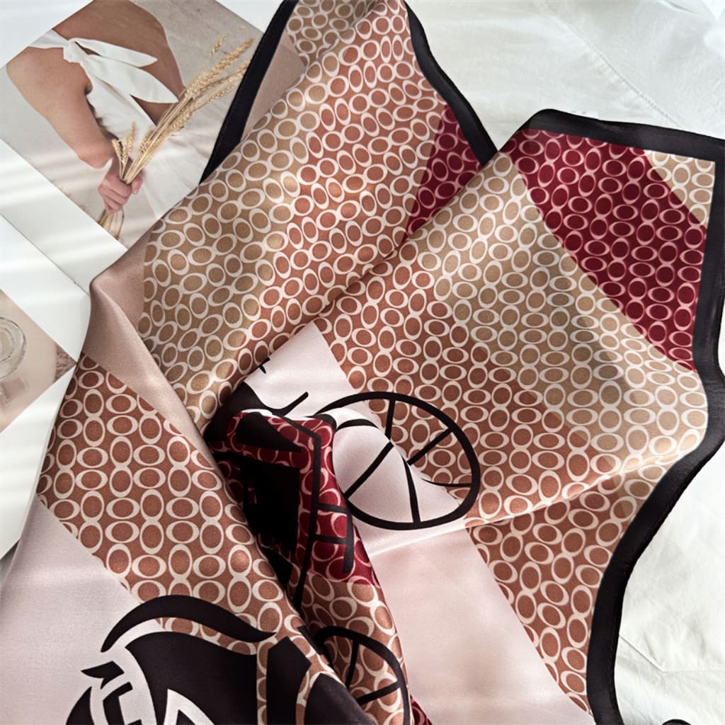 MaraSilk Pure Mulberry Silk Scarf Square Crepe Satin MS53-54