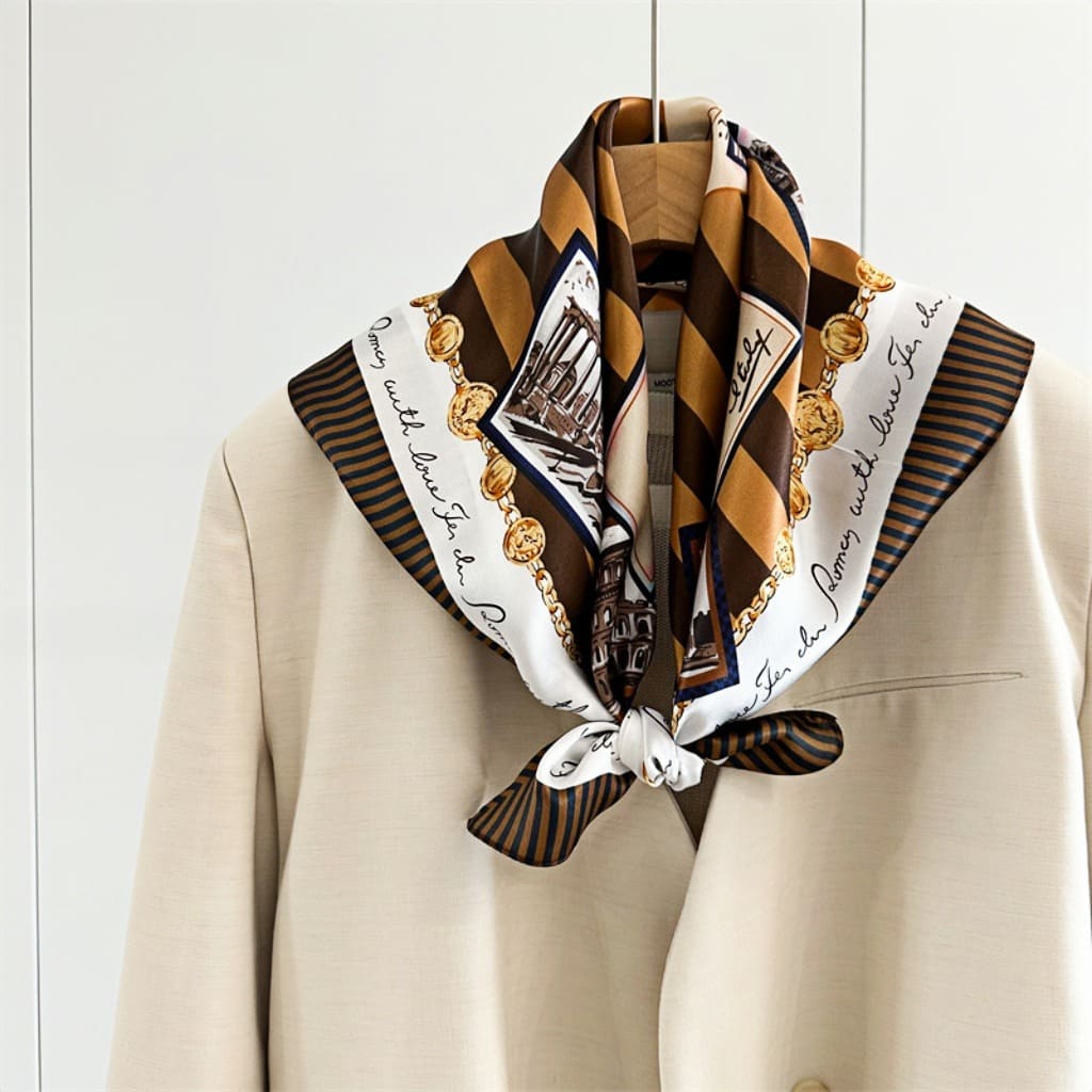 MaraSilk Pure Mulberry Silk Scarf Square Crepe Satin MS53-62