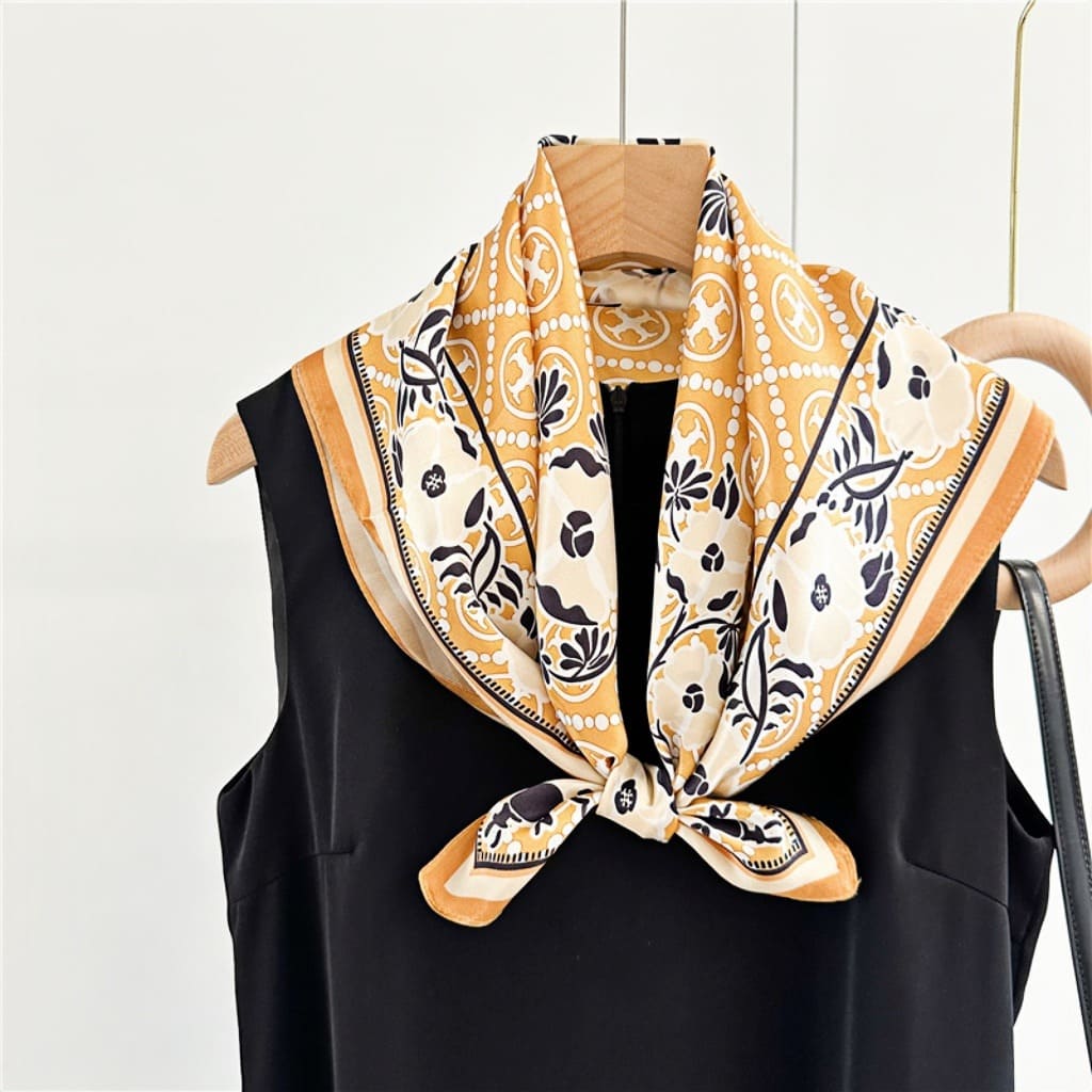 MaraSilk Pure Mulberry Silk Scarf Square Crepe Satin MS53-76