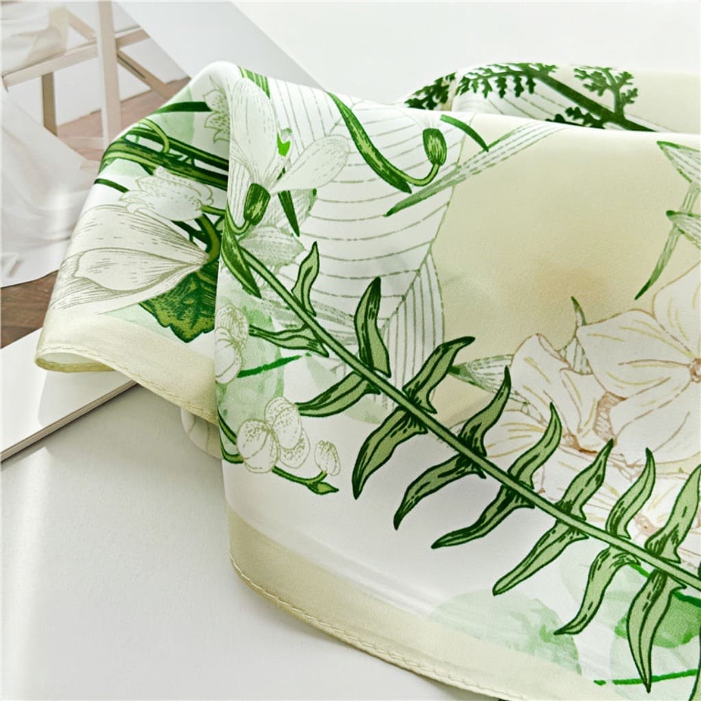 MaraSilk Pure Mulberry Silk Scarf Square Crepe Satin MS53-9