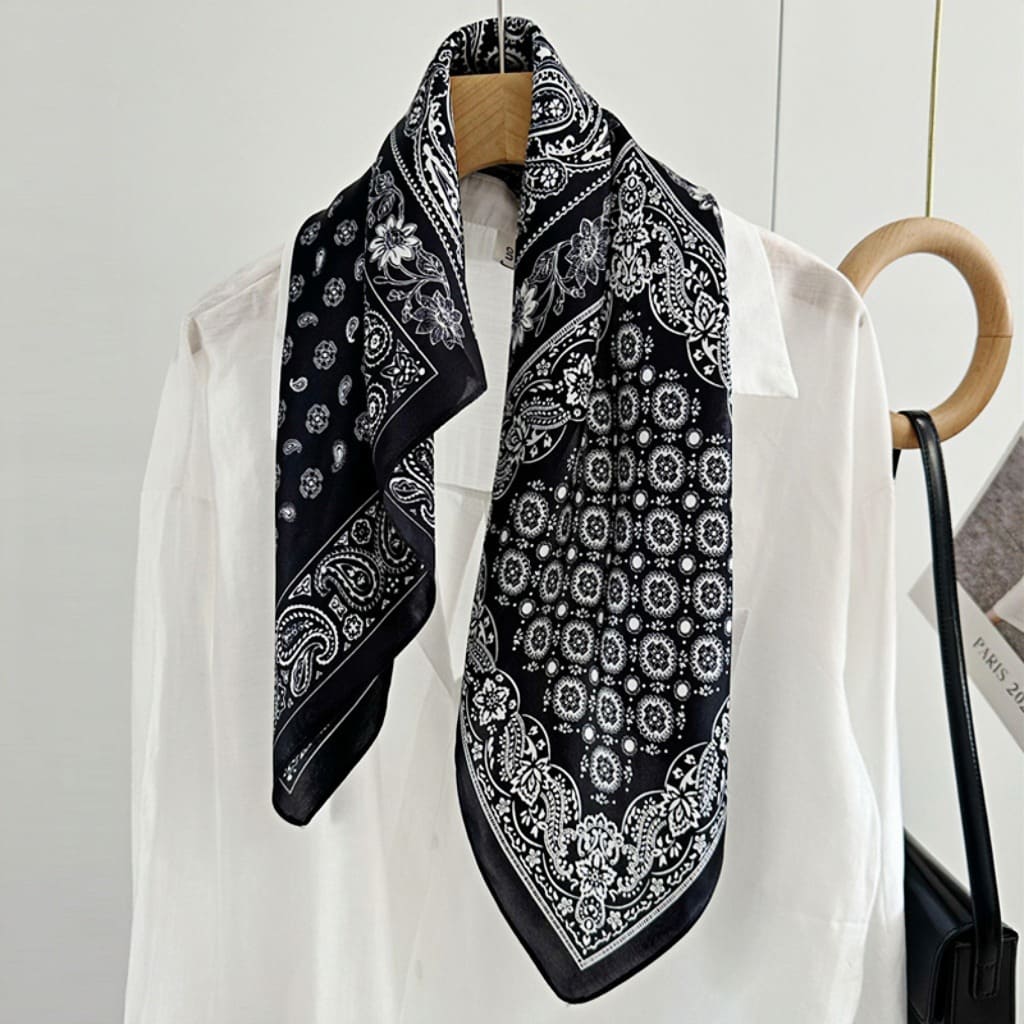 MaraSilk Pure Mulberry Silk Scarf Square Crepe Satin MS54-1