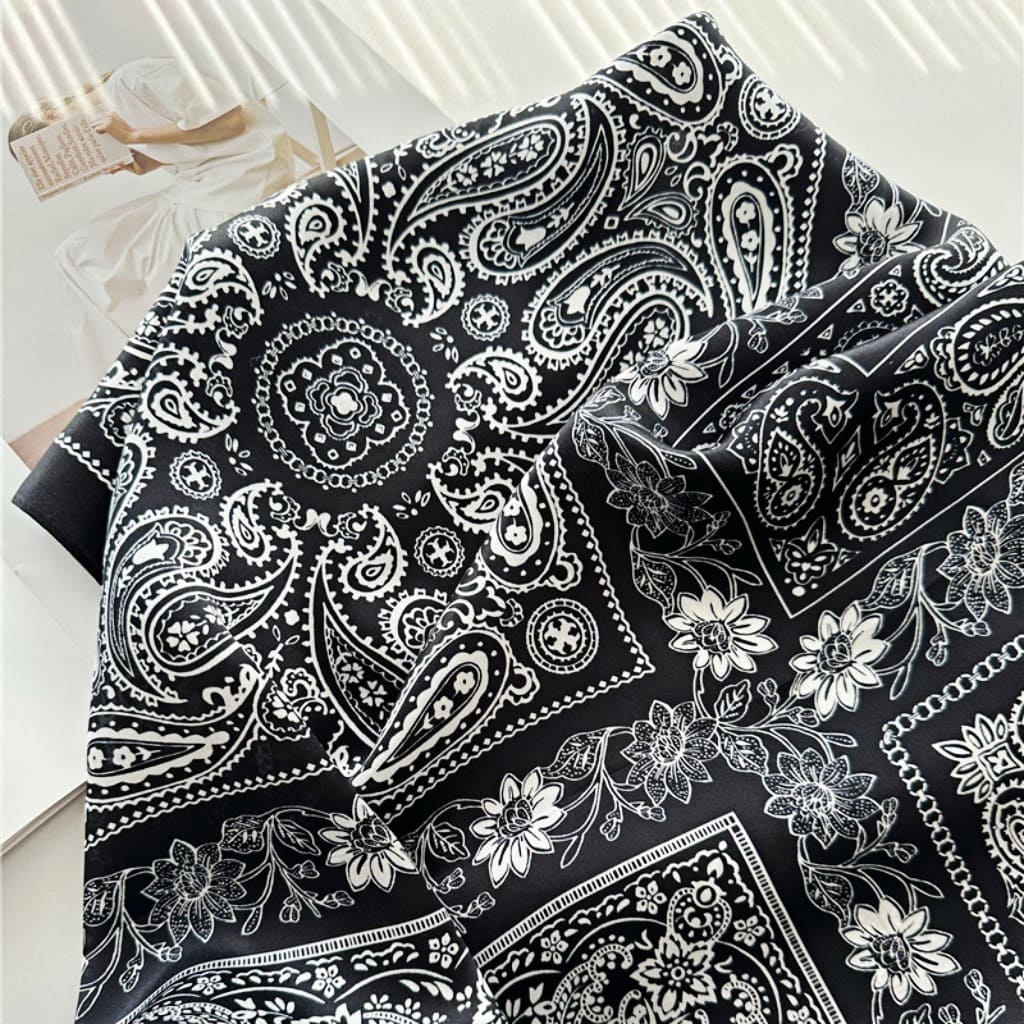 MaraSilk Pure Mulberry Silk Scarf Square Crepe Satin MS54-7