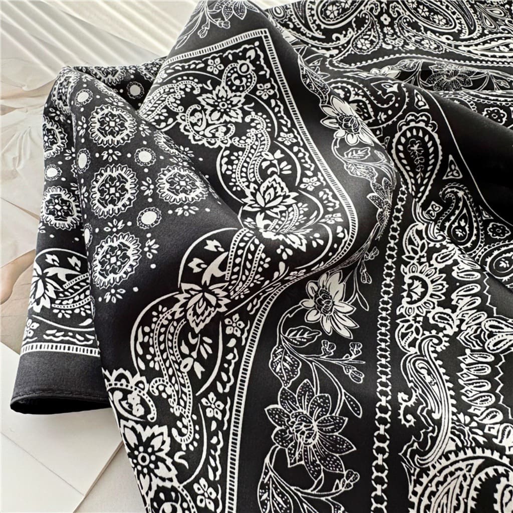 MaraSilk Pure Mulberry Silk Scarf Square Crepe Satin MS54-9