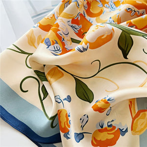 MaraSilk Pure Mulberry Silk Scarf Square Crepe Satin MS55-12