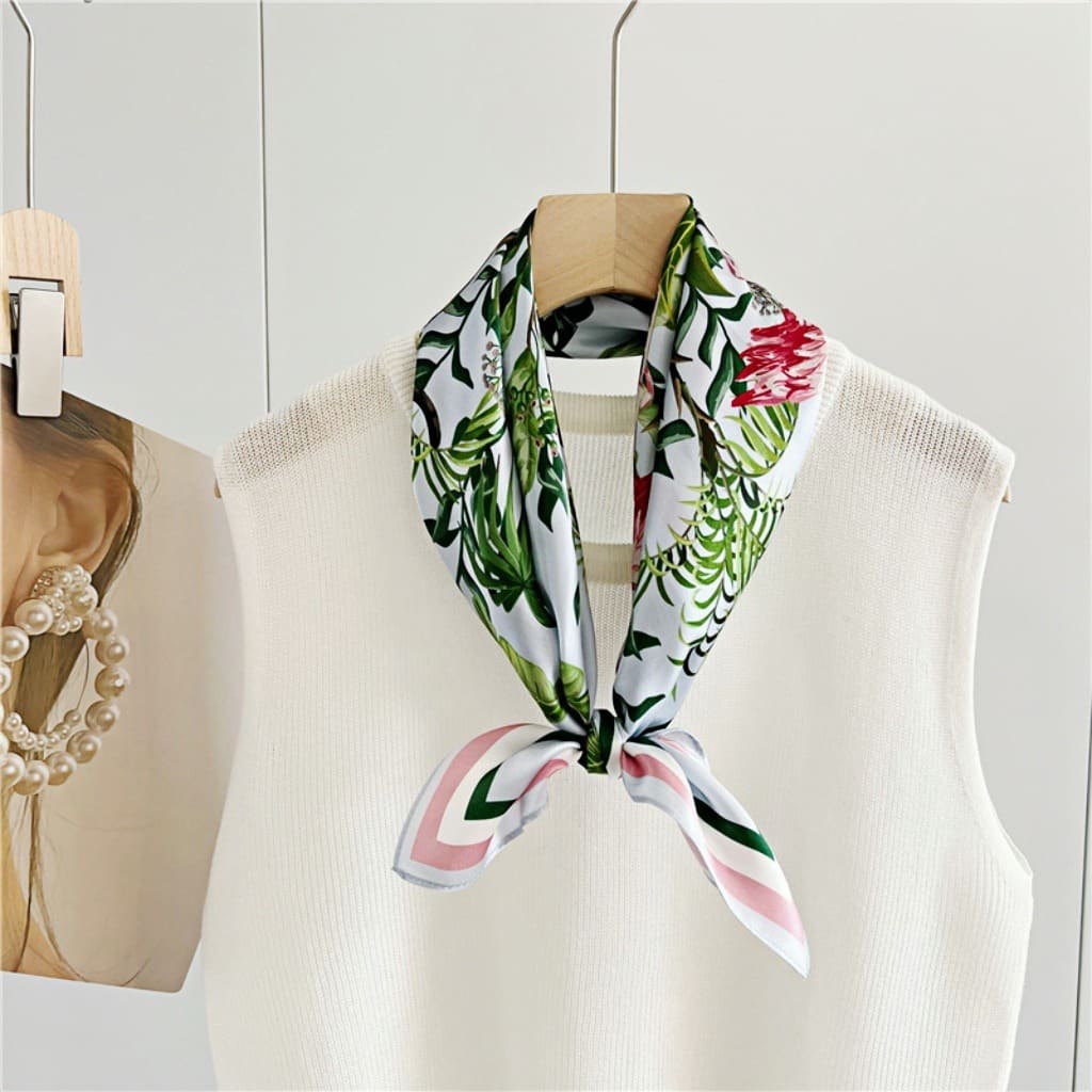 MaraSilk Pure Mulberry Silk Scarf Square Crepe Satin MS55-18