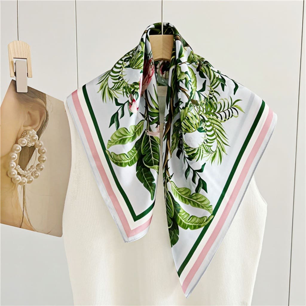 MaraSilk Pure Mulberry Silk Scarf Square Crepe Satin MS55-19