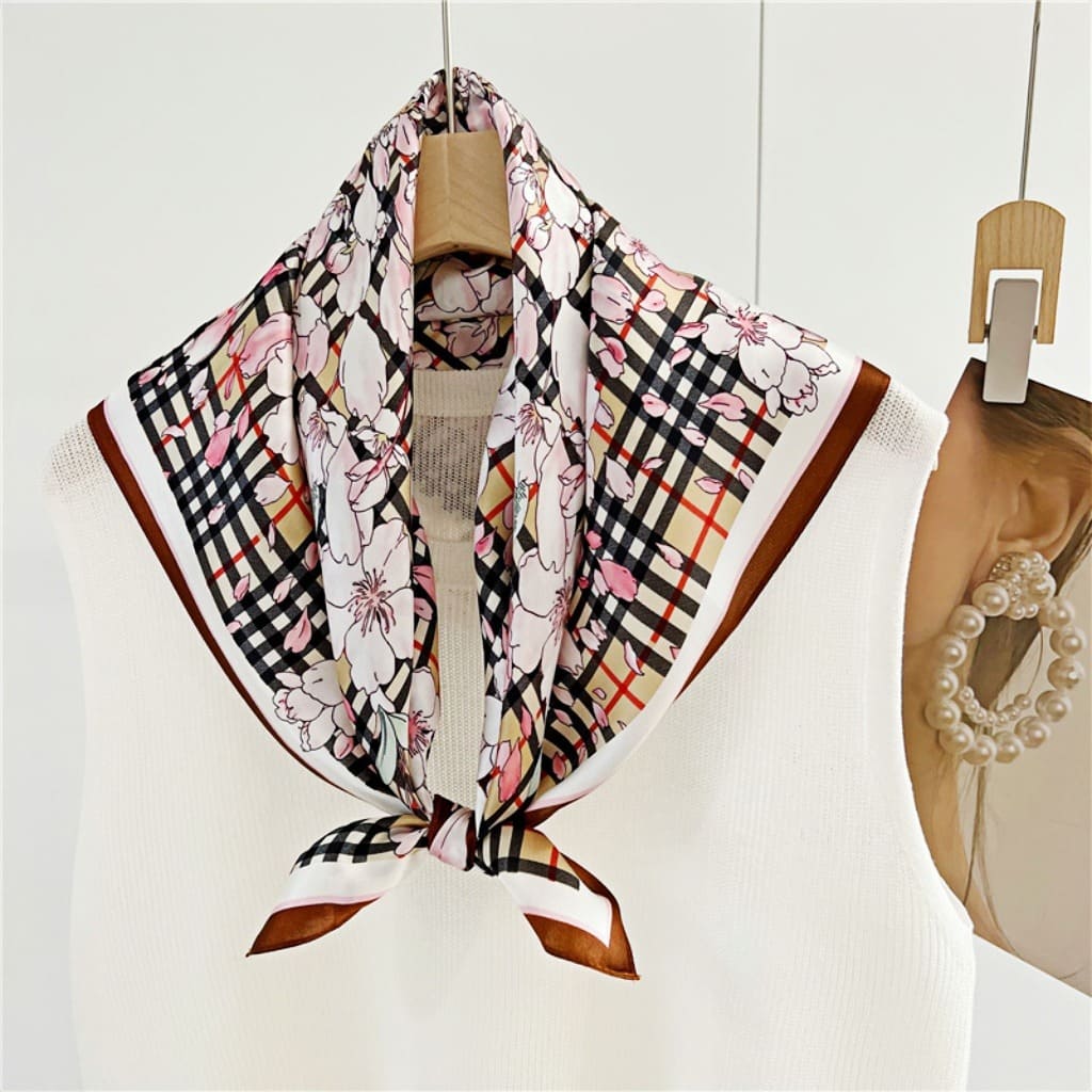 MaraSilk Pure Mulberry Silk Scarf Square Crepe Satin MS55-2