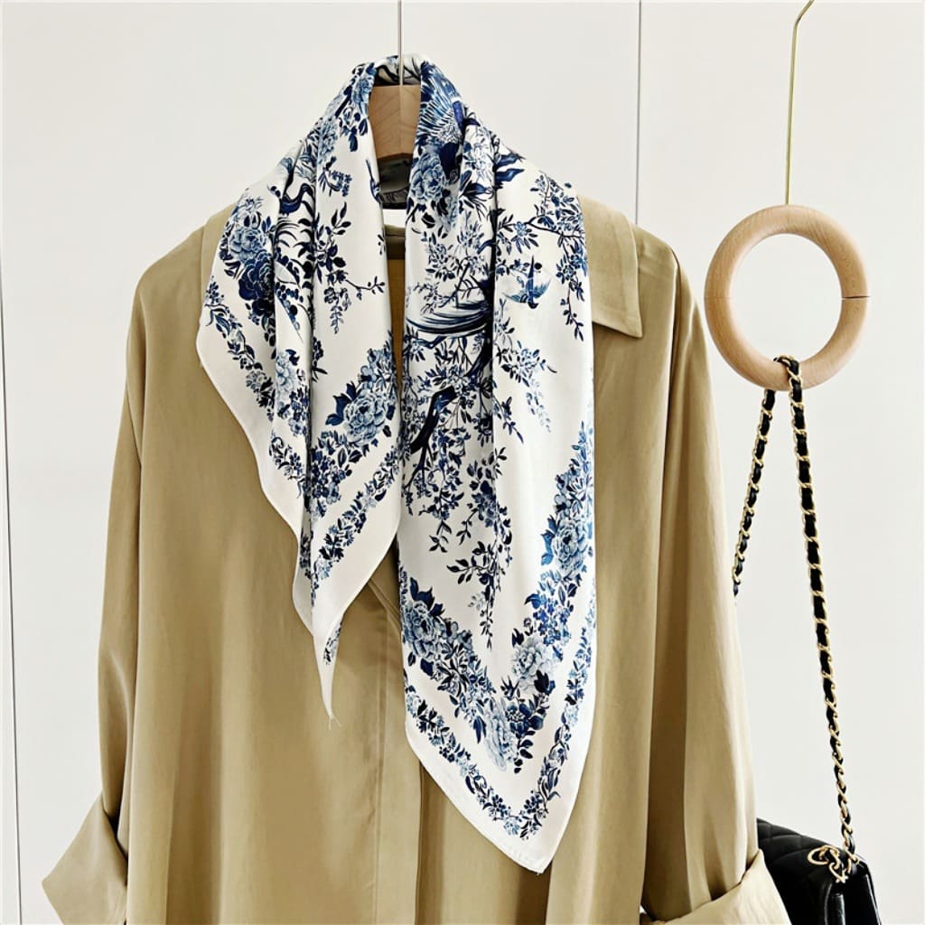 MaraSilk Pure Mulberry Silk Scarf Square Crepe Satin MS55-26