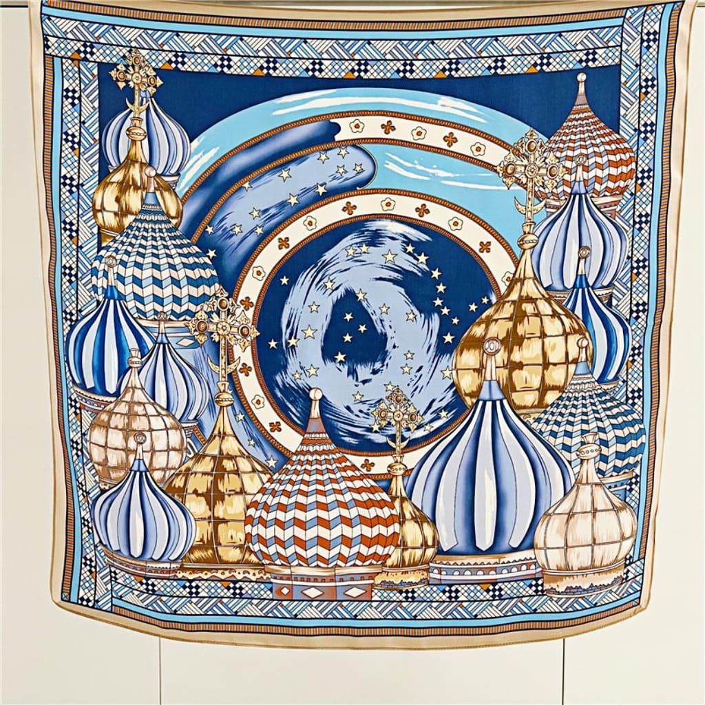 MaraSilk Pure Mulberry Silk Scarf Square Crepe Satin MS55-33