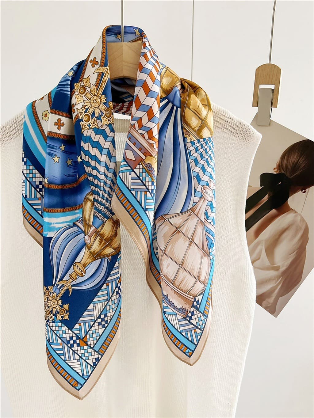 MaraSilk Pure Mulberry Silk Scarf Square Crepe Satin MS55-34