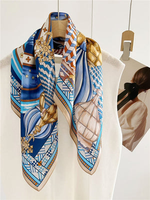 MaraSilk Pure Mulberry Silk Scarf Square Crepe Satin MS55-34