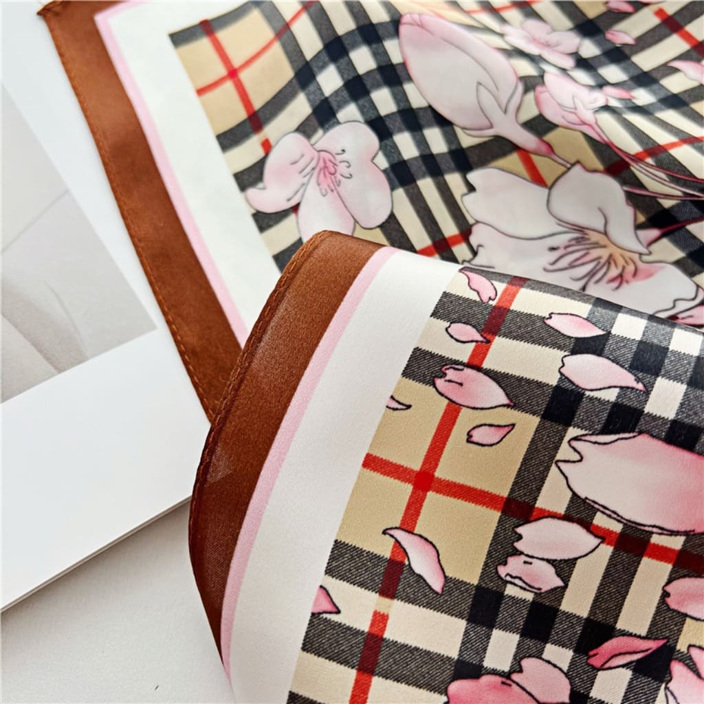 MaraSilk Pure Mulberry Silk Scarf Square Crepe Satin MS55-4