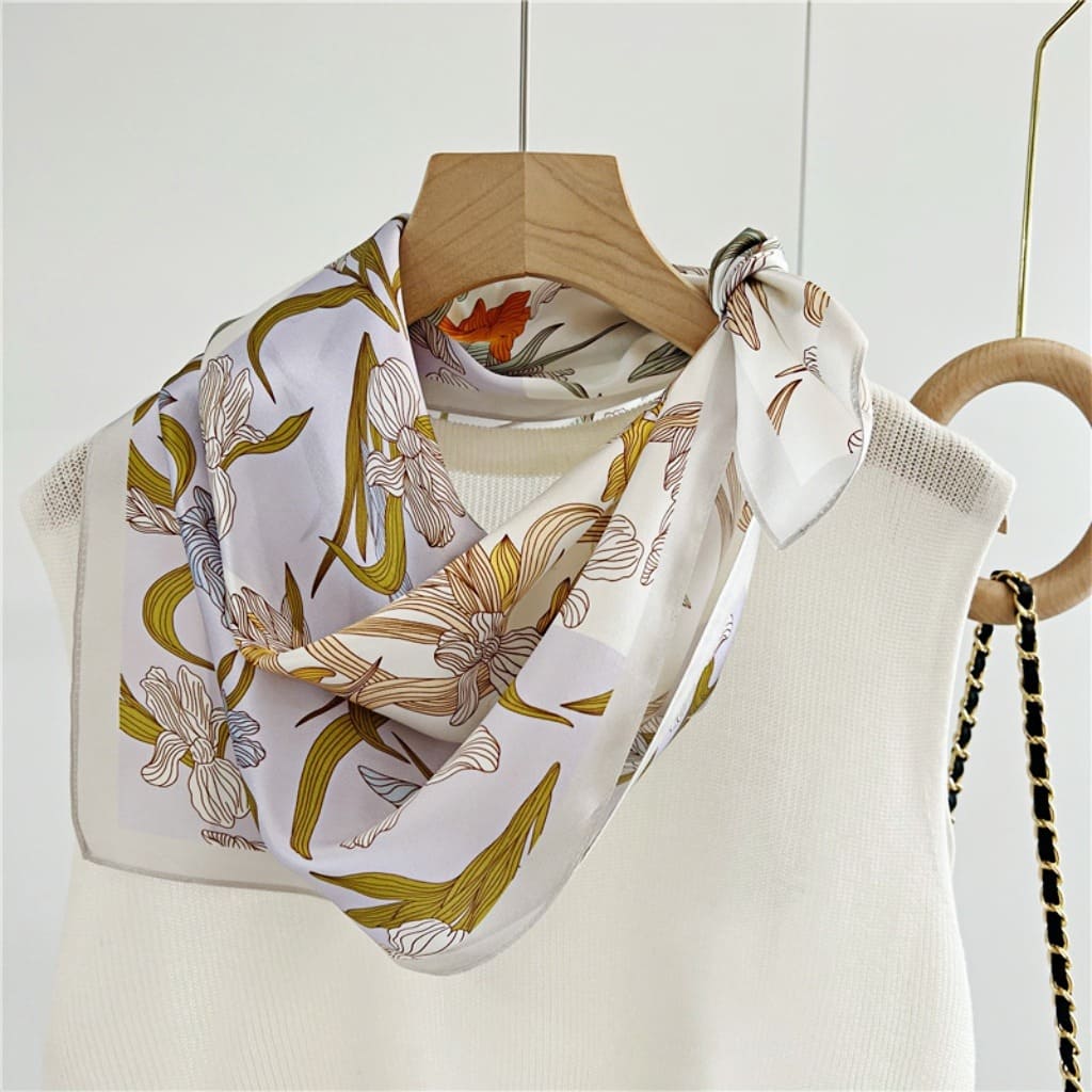 MaraSilk Pure Mulberry Silk Scarf Square Crepe Satin MS55-42