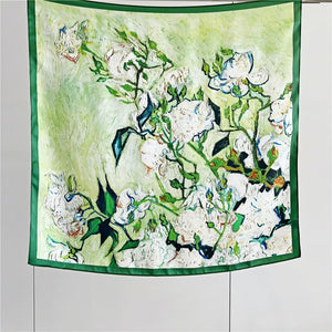 MaraSilk Pure Mulberry Silk Scarf Square Crepe Satin MS55-45