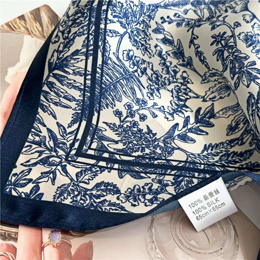 MaraSilk Pure Mulberry Silk Scarf Square Crepe Satin MS56-14