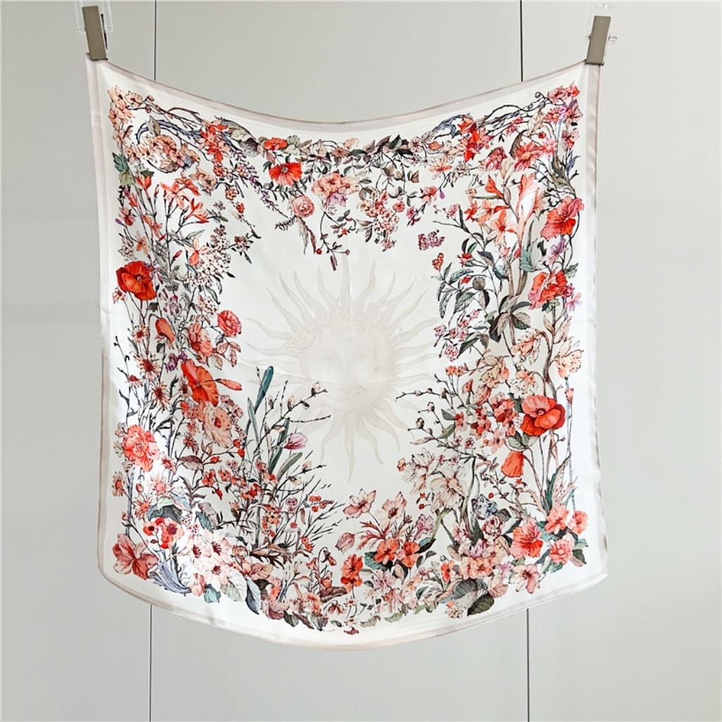 MaraSilk Pure Mulberry Silk Scarf Square Crepe Satin MS56-15