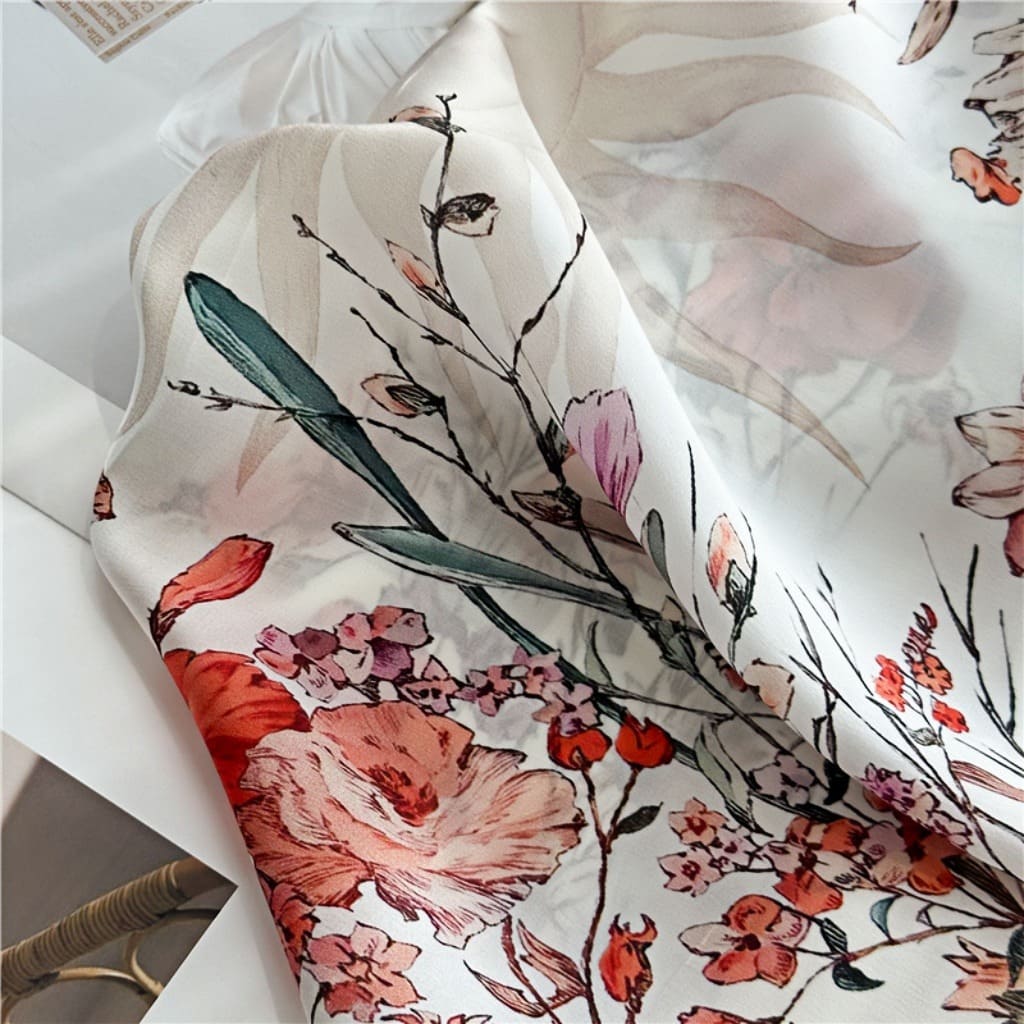 MaraSilk Pure Mulberry Silk Scarf Square Crepe Satin MS56-18