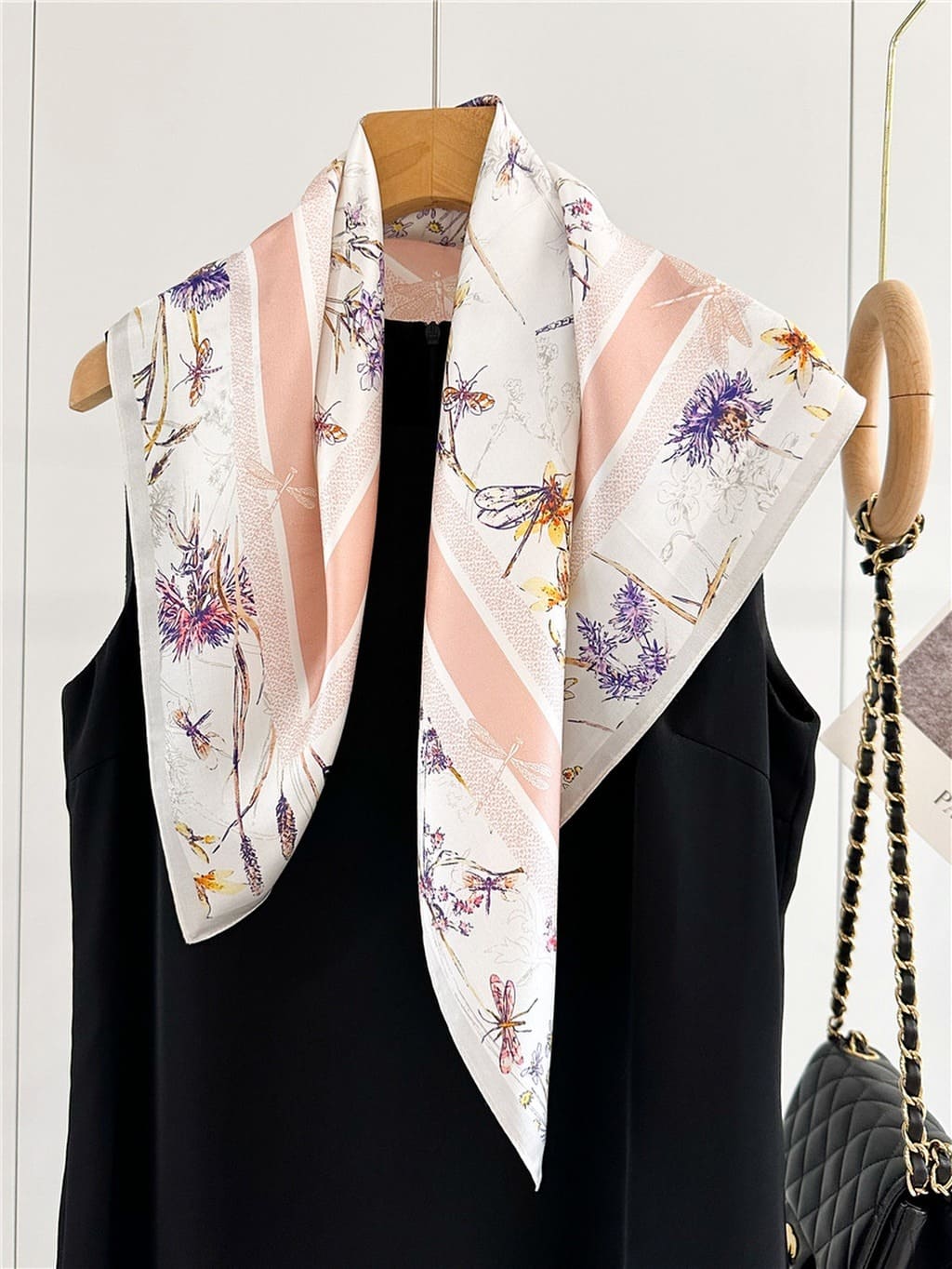 MaraSilk Pure Mulberry Silk Scarf Square Crepe Satin MS56-28