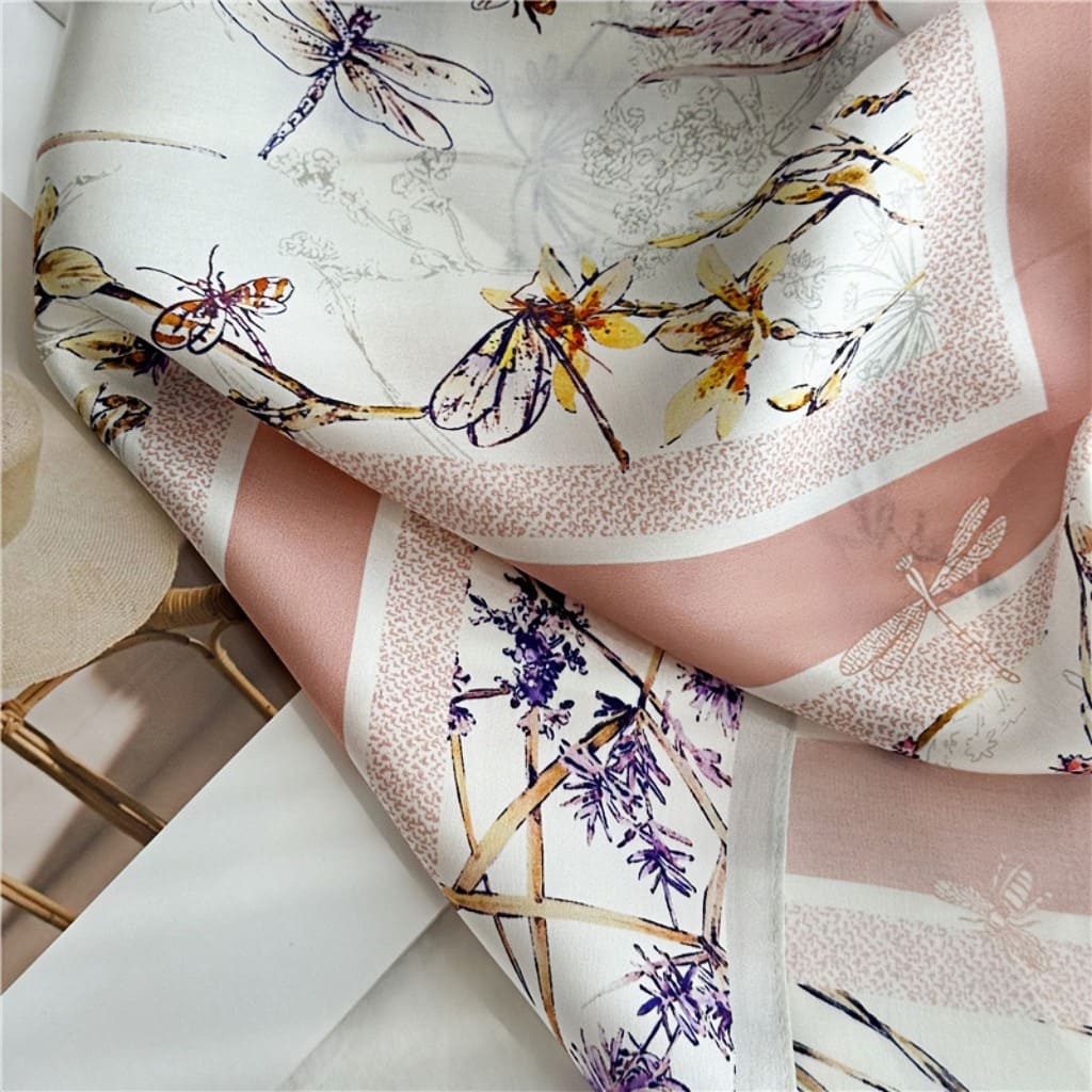 MaraSilk Pure Mulberry Silk Scarf Square Crepe Satin MS56-31