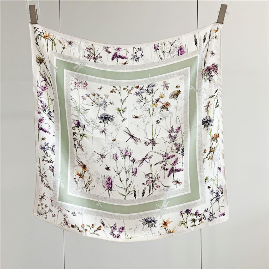 MaraSilk Pure Mulberry Silk Scarf Square Crepe Satin MS56-32