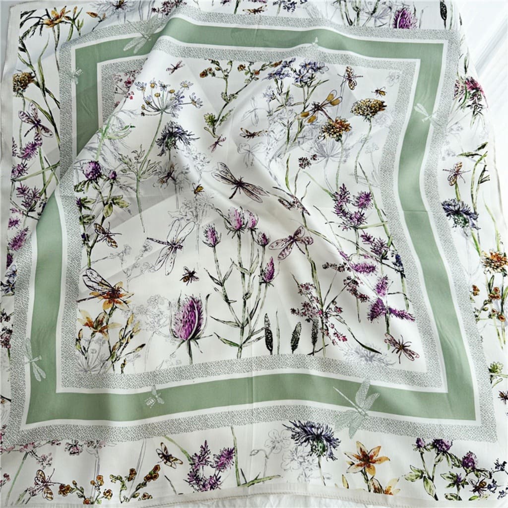 MaraSilk Pure Mulberry Silk Scarf Square Crepe Satin MS56-35