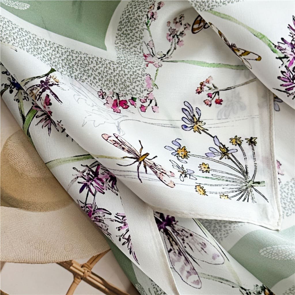 MaraSilk Pure Mulberry Silk Scarf Square Crepe Satin MS56-36