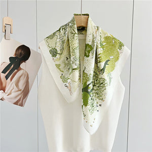 MaraSilk Pure Mulberry Silk Scarf Square Crepe Satin MS57-3