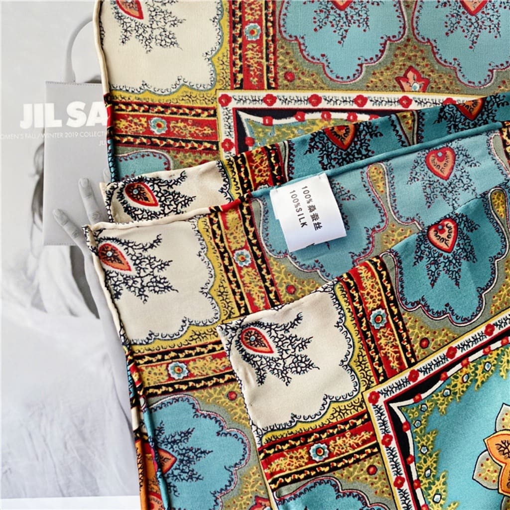 MaraSilk Pure Mulberry Silk Scarf - Square Crepe Satin MS571