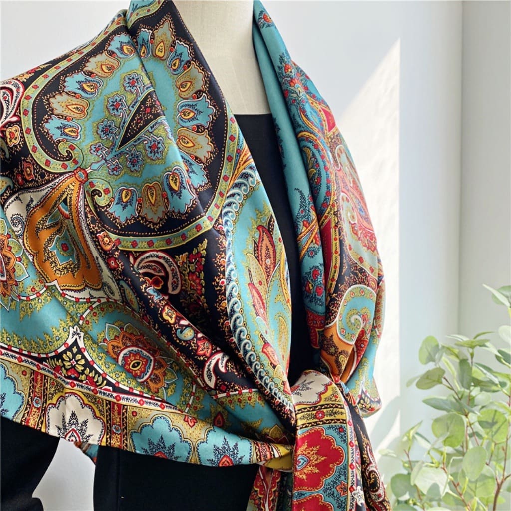 MaraSilk Pure Mulberry Silk Scarf - Square Crepe Satin MS571