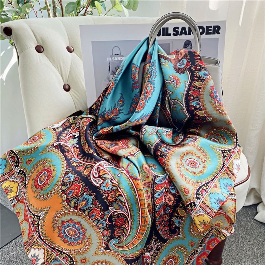 MaraSilk Pure Mulberry Silk Scarf - Square Crepe Satin MS571