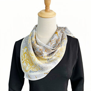 MaraSilk Pure Mulberry Silk Scarf Square Crepe Satin MS60-1