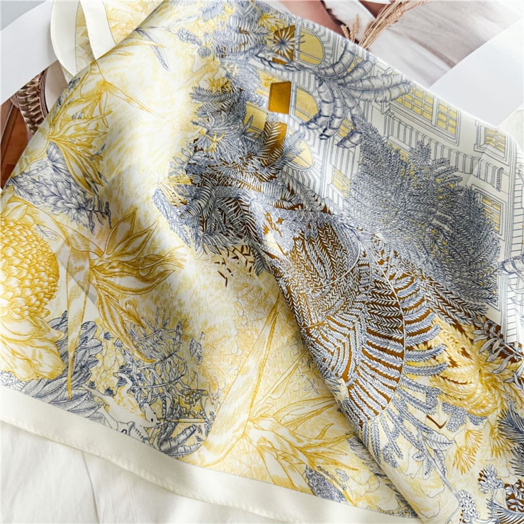 MaraSilk Pure Mulberry Silk Scarf Square Crepe Satin MS60-10