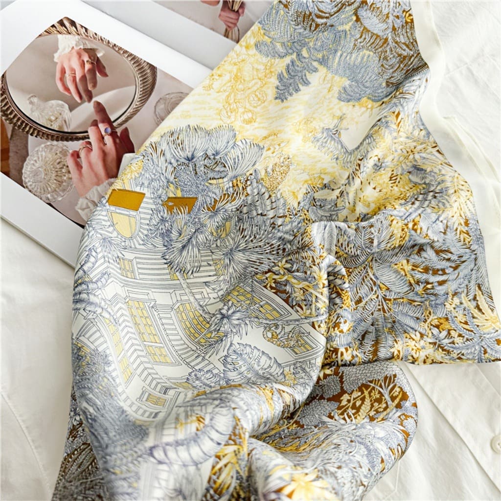 MaraSilk Pure Mulberry Silk Scarf Square Crepe Satin MS60-11