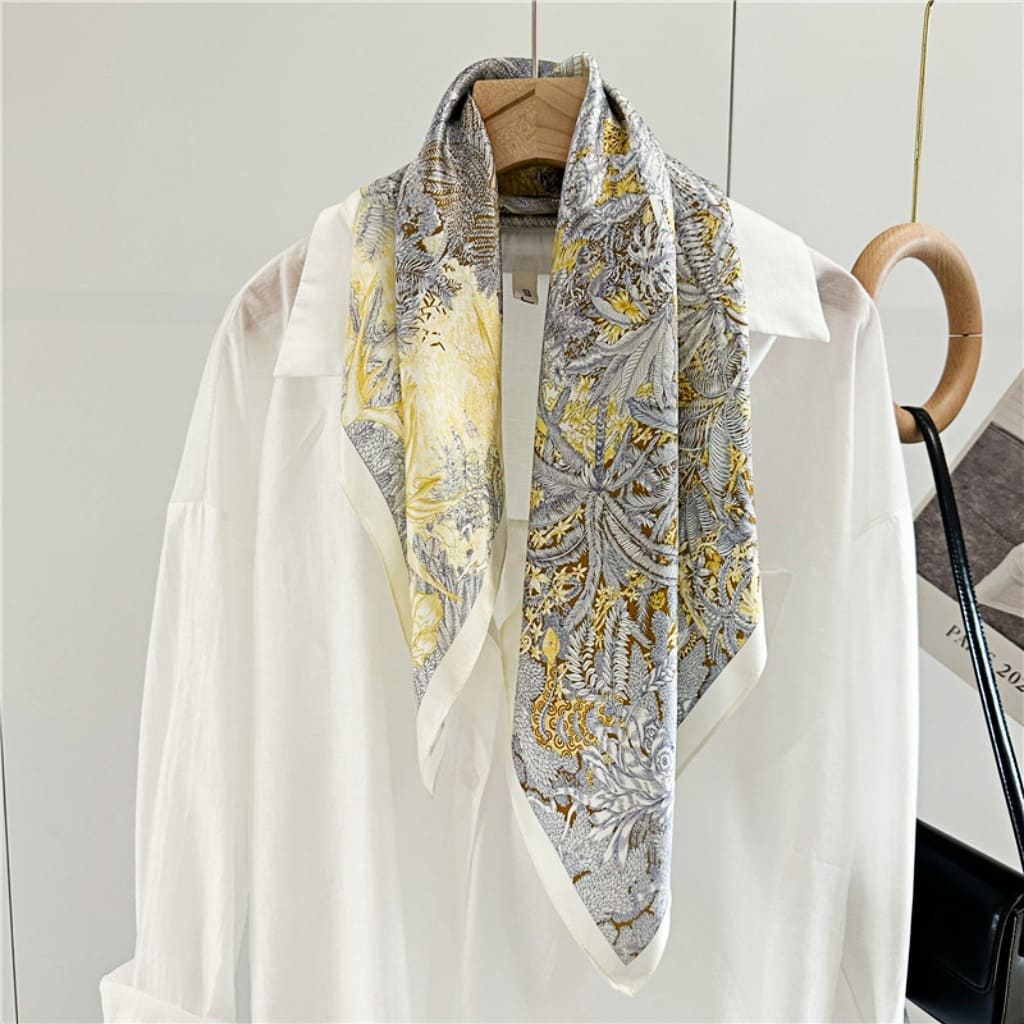 MaraSilk Pure Mulberry Silk Scarf Square Crepe Satin MS60-3