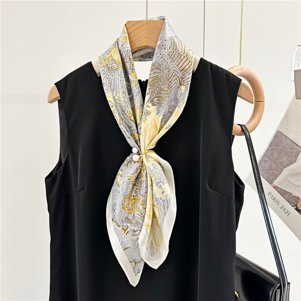 MaraSilk Pure Mulberry Silk Scarf Square Crepe Satin MS60-7