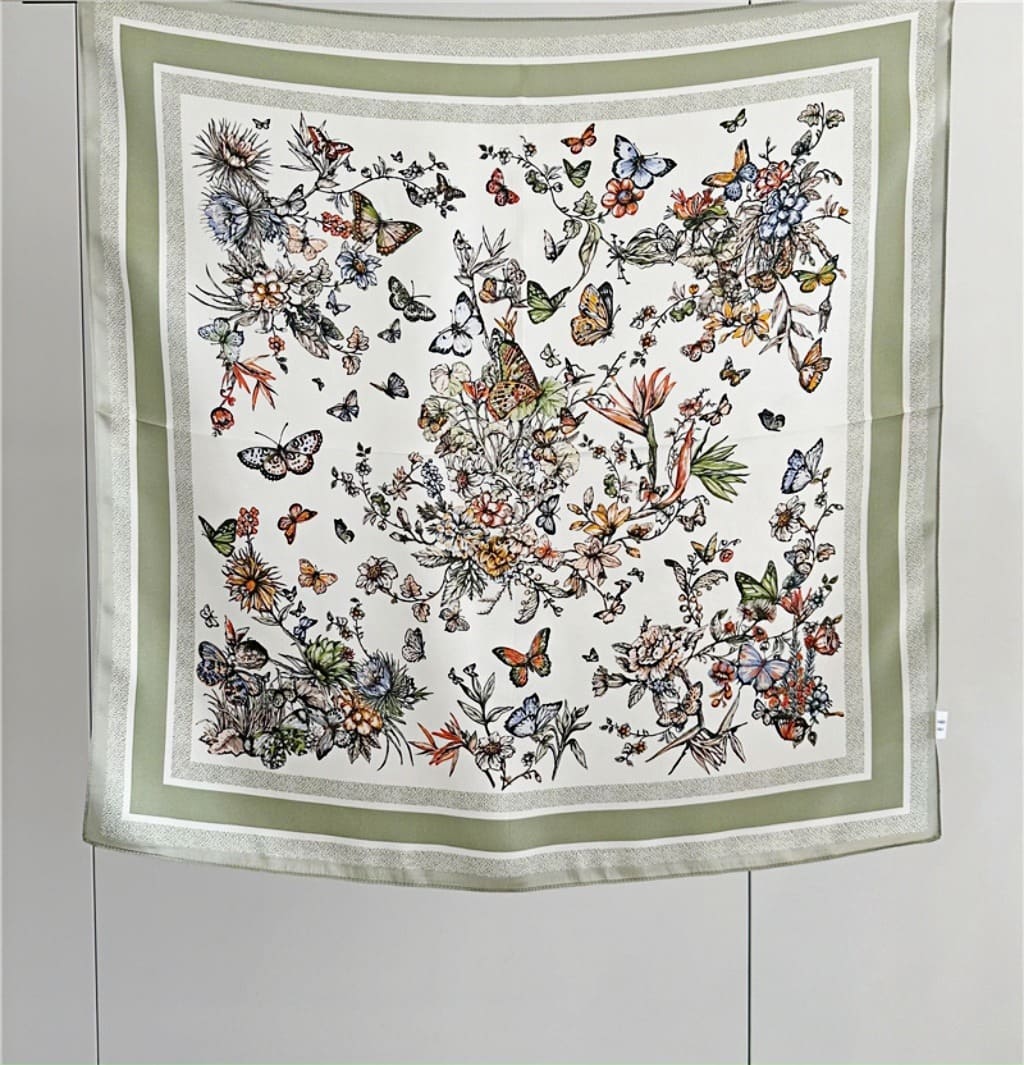 MaraSilk Pure Mulberry Silk Scarf Square Crepe Satin MS61-1