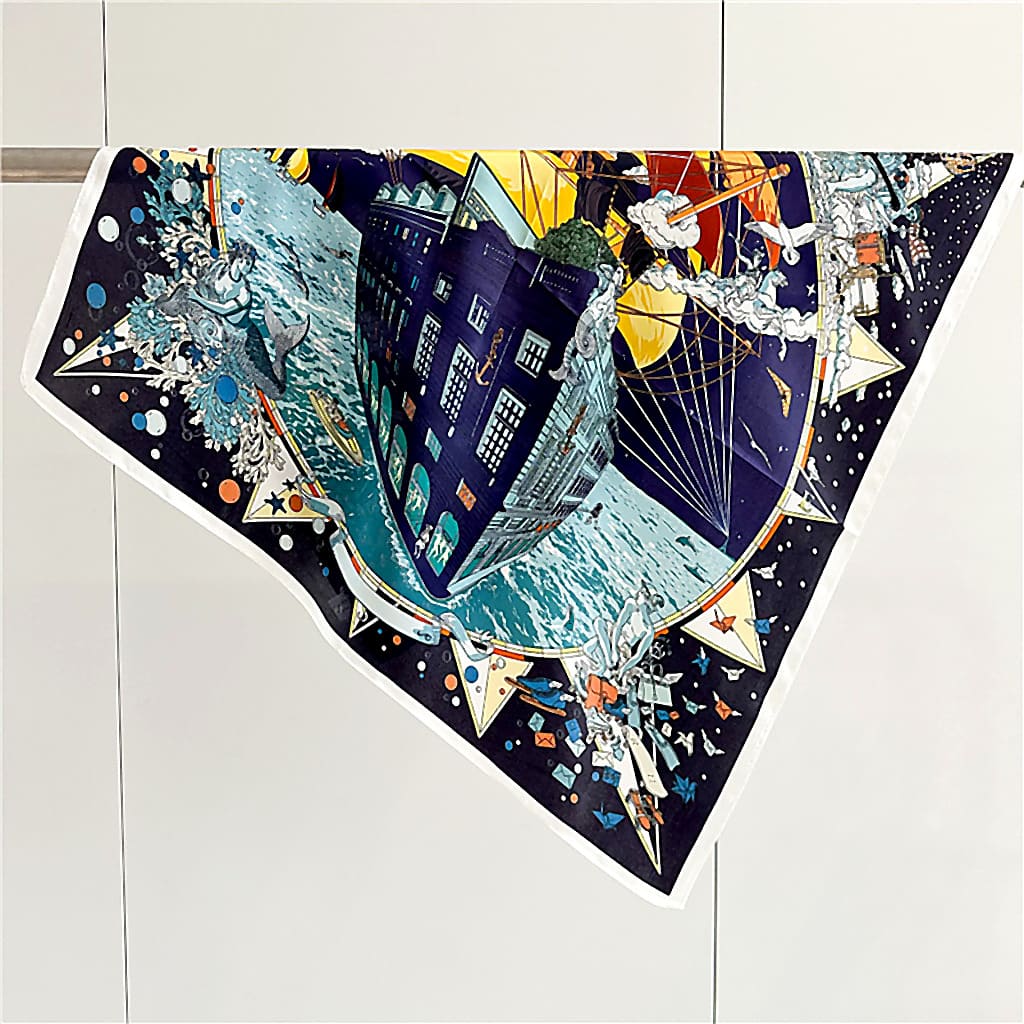 MaraSilk Pure Mulberry Silk Scarf Square Crepe Satin MS61-118