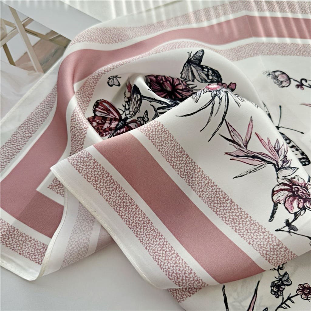 MaraSilk Pure Mulberry Silk Scarf Square Crepe Satin MS61-15