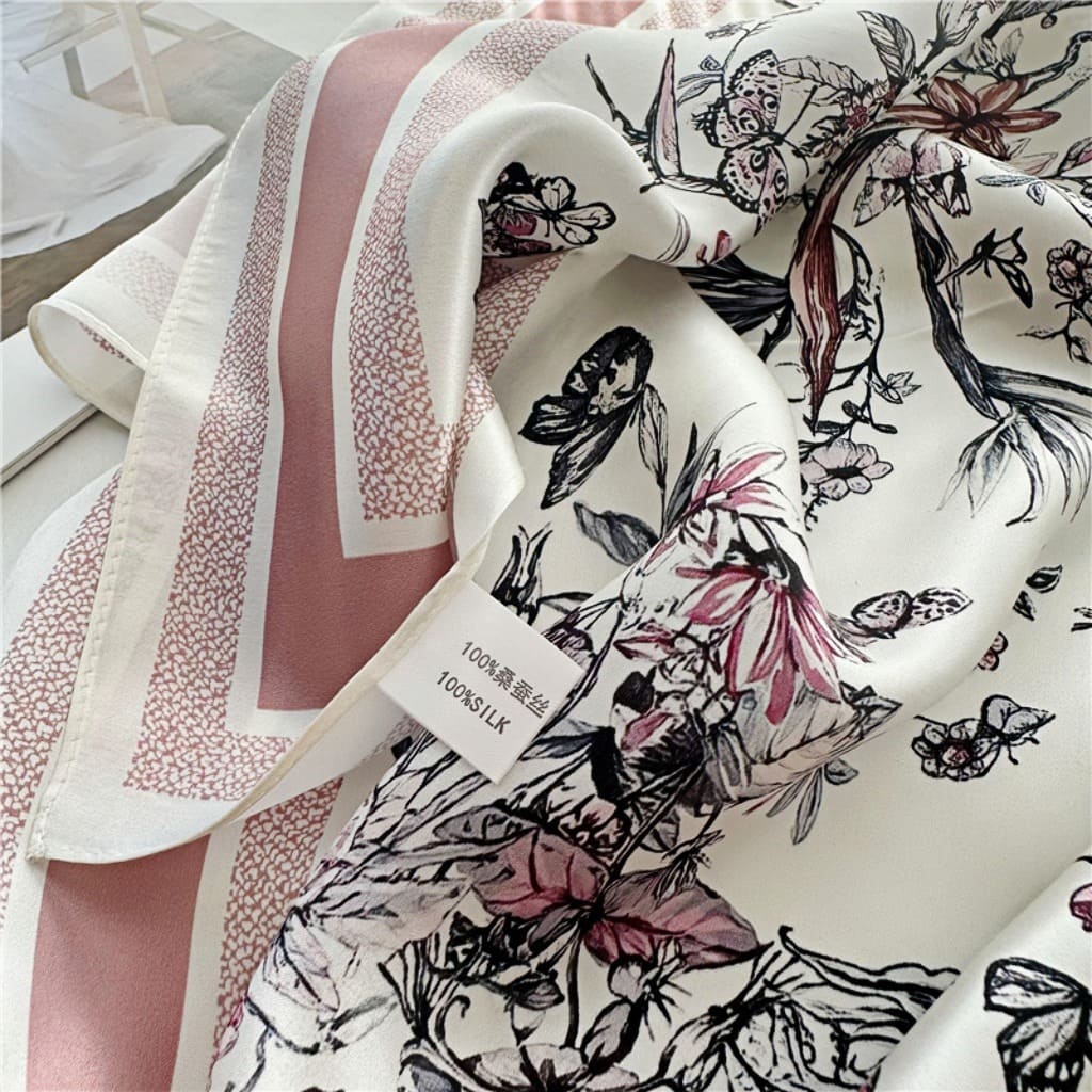 MaraSilk Pure Mulberry Silk Scarf Square Crepe Satin MS61-16