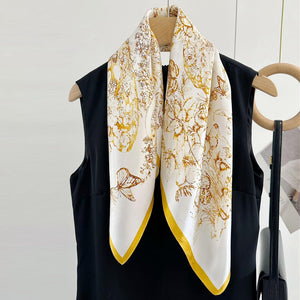 MaraSilk Pure Mulberry Silk Scarf Square Crepe Satin MS61-27