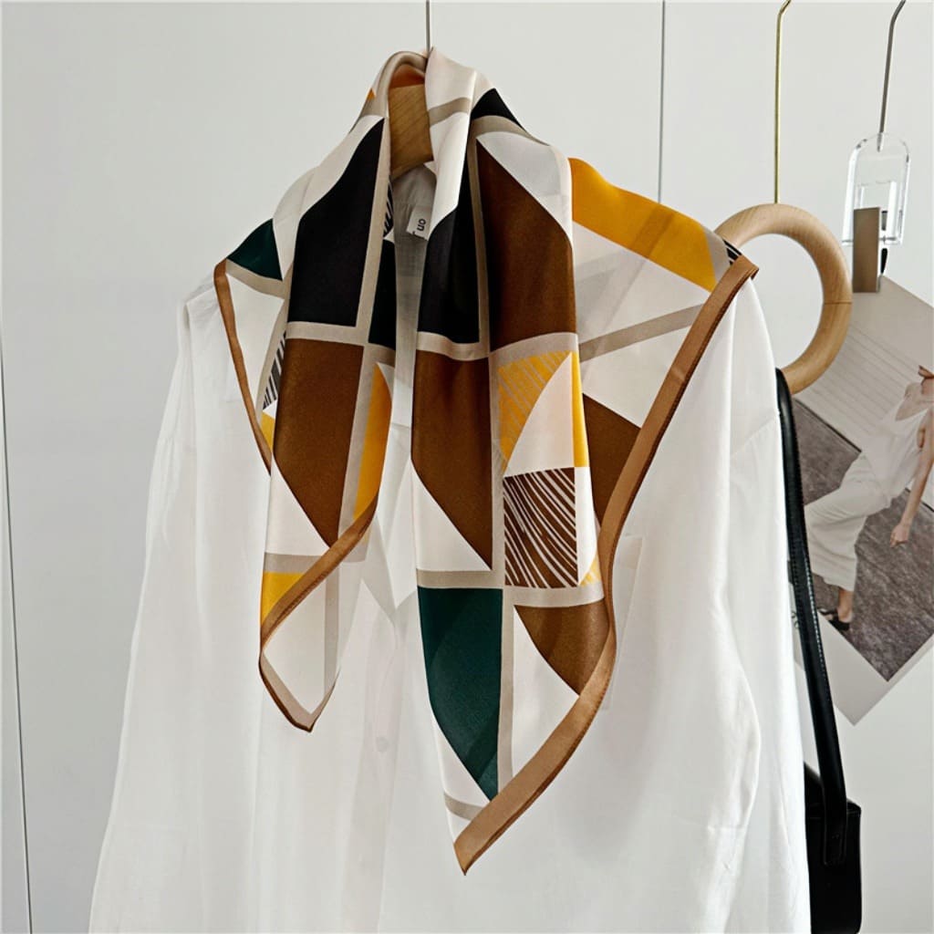 MaraSilk Pure Mulberry Silk Scarf Square Crepe Satin MS61-33