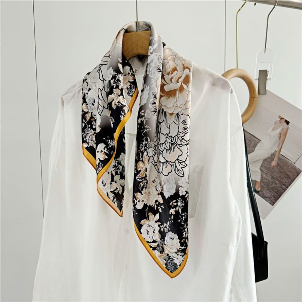 MaraSilk Pure Mulberry Silk Scarf Square Crepe Satin MS61-36