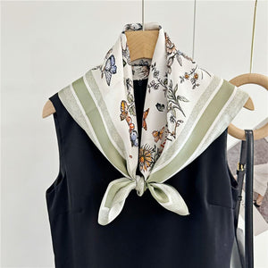 MaraSilk Pure Mulberry Silk Scarf Square Crepe Satin MS61-4