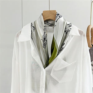 MaraSilk Pure Mulberry Silk Scarf Square Crepe Satin MS61-46