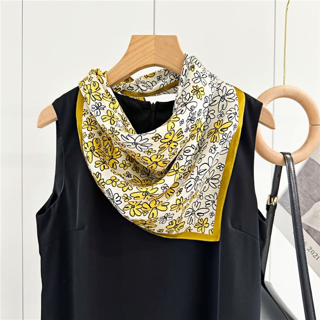 MaraSilk Pure Mulberry Silk Scarf Square Crepe Satin MS61-54