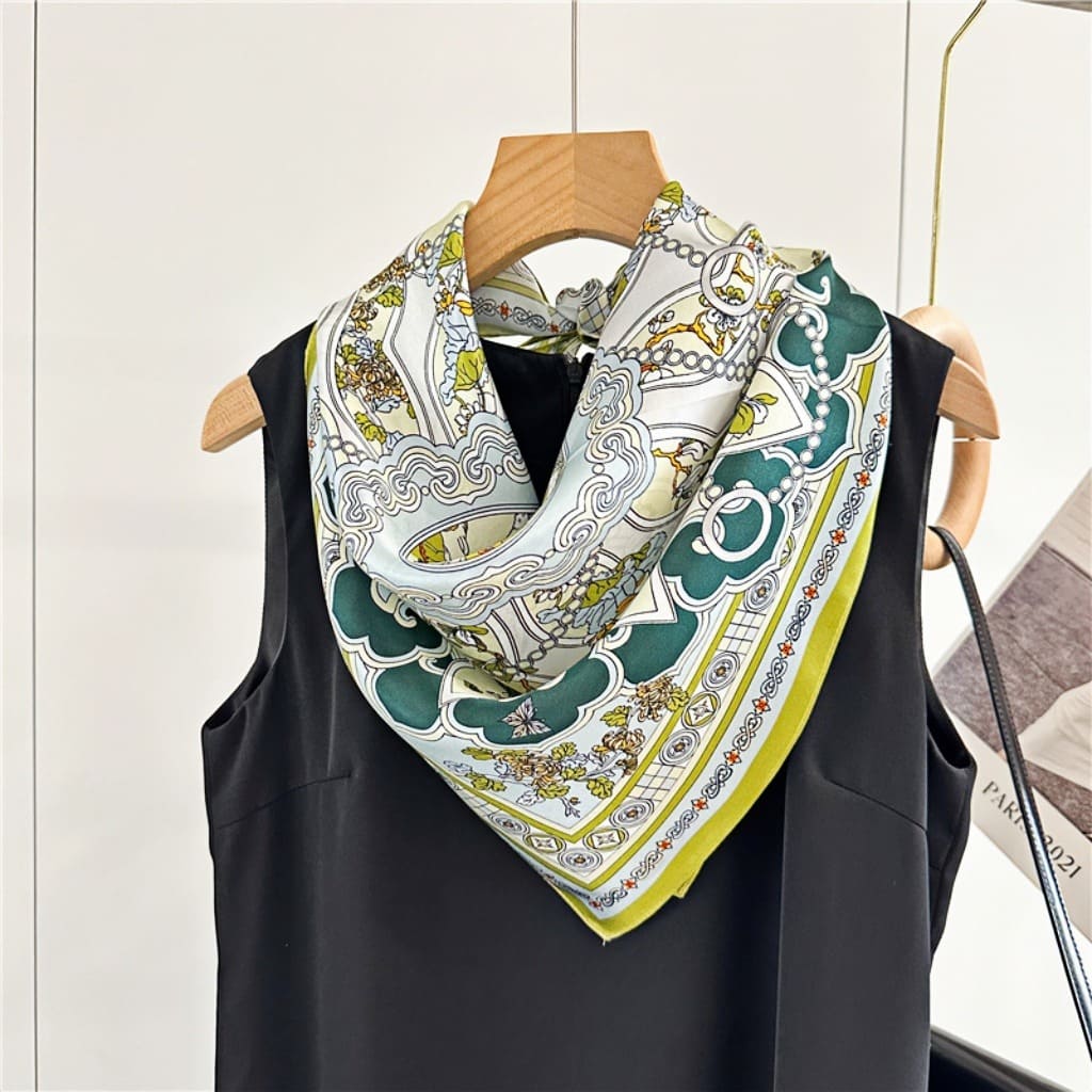 MaraSilk Pure Mulberry Silk Scarf Square Crepe Satin MS61-57