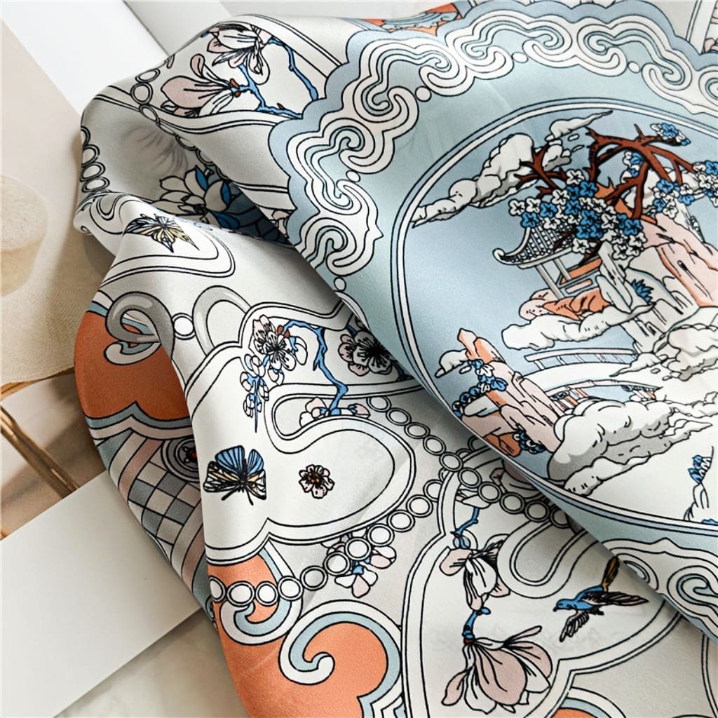 MaraSilk Pure Mulberry Silk Scarf Square Crepe Satin MS61-63